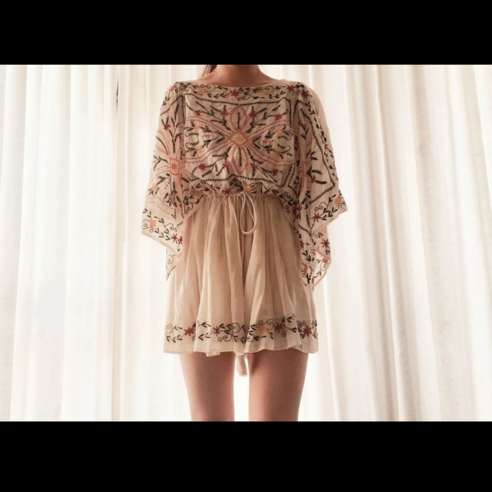 Free people embroidered Ivory dress size s - Picture 6 of 6